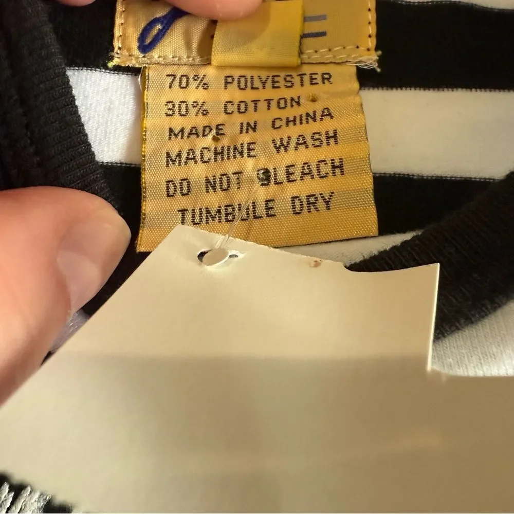 NWT Vintage Alcatraz Health Club Swim For Your Life Striped Baby Onesie & Bib S